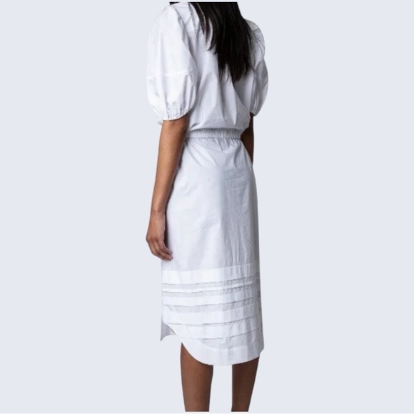 NWT! $548 Elegant White Midi Dress - Picture 2 of 4